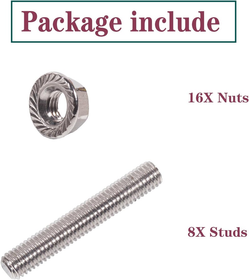 BEONEO M8*1.25 Exhaust Manifold Stud Nuts for Ford 5.4 F150 F250 Exhaust Studs and Nuts,Stainless Steel F-150 F-250 E150 E250 E350 Econoline Expedition Explorer Mustang Mercury 4.6L 5.4L N811313S431 48PCS. - Image 4